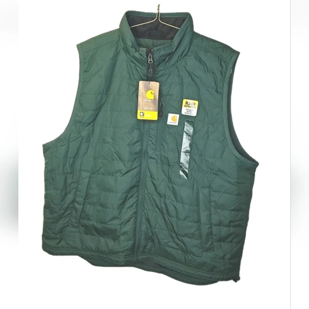 Carhartt Gilliam Rain Defender Vest Jacket Men 2X Green Full Zip Softshell Nwt